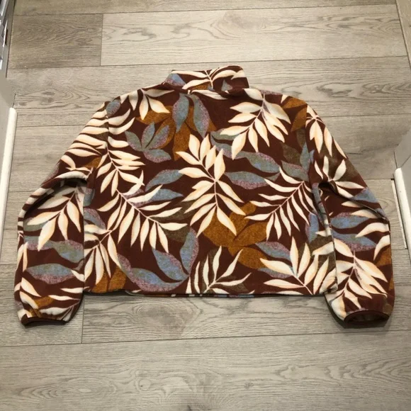 Billabong Casual Fling Half Zip Polar Fleece Sweater Brown women’s L - Picture 5 of 11